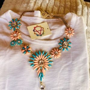 Teal/Gold, Amrita Singh necklace, brand new!